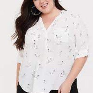 Torrid pup-print Harper Blouse